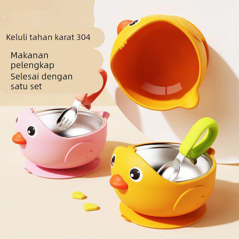 宝宝辅食碗婴儿专用学食硅胶碗儿童学吃饭训练鹰嘴吸盘碗防摔餐具