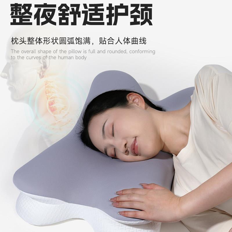 60D记忆棉蝶形枕头护颈椎助睡眠慢回弹记忆棉枕芯分区枕不塌陷