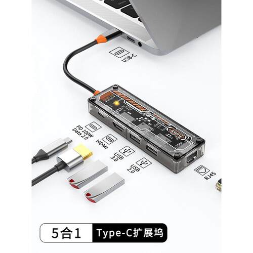 扩展坞多功能网卡手机桌面集线器USB分配器HDMI适配器
