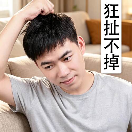 男士补发片假发套头顶补发前额秃顶补发垫接发翻盖假发真发男发块