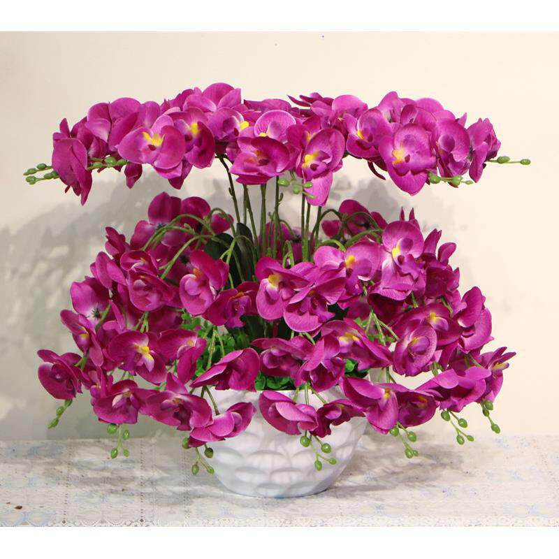 人造花蝴蝶兰盆栽假花装饰品桌面室内装饰花客厅电视柜展示花
