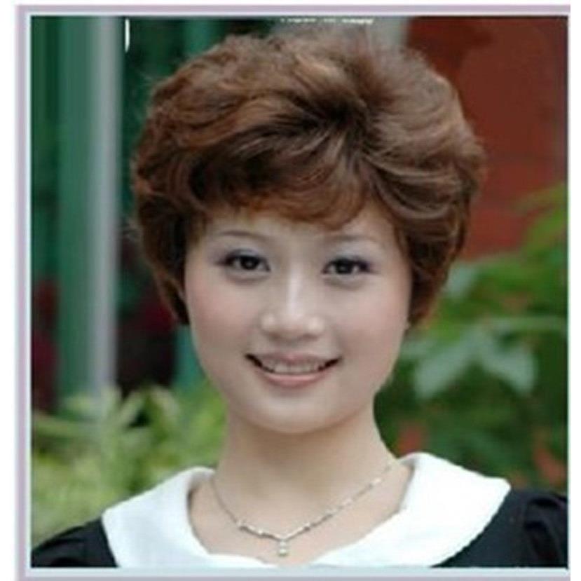 送妈妈假发 气质假发短发卷发 中老年假发女士蓬松饱满短卷发减龄