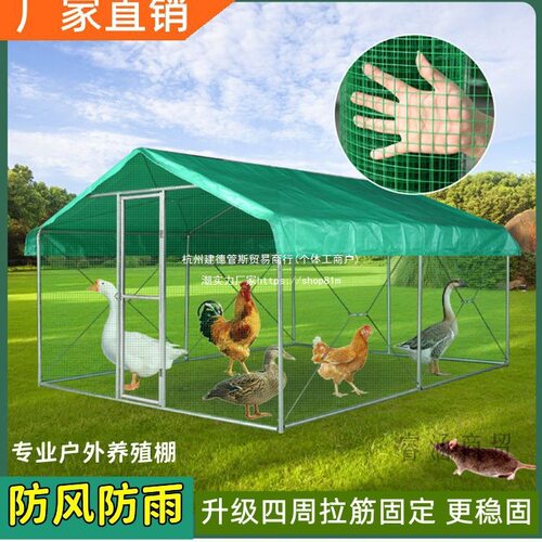 户外鸡棚鸡笼子养鸡鸭鸽笼家禽大型孔雀篷遮雨鸡舍搭建家用养殖笼