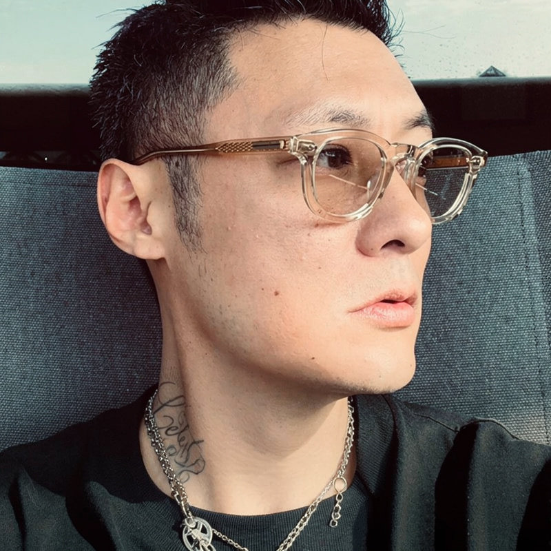 余文乐同款透明方框偏光太阳眼镜男潮流复古防蓝光墨镜可配近视