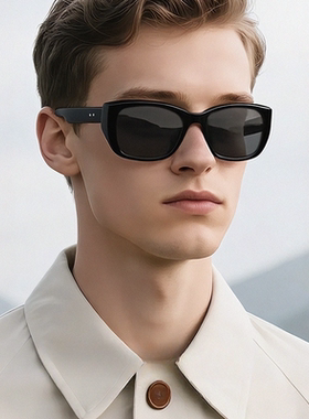 男士复古方框尼龙偏光防紫外墨镜