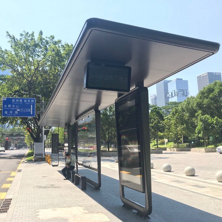 厂家定制城市智能候车亭新款仿古公交站台市政工程公交站牌