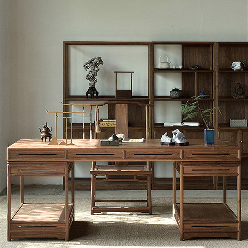 实木太师椅新中式茶椅子主人椅老榆木茶桌椅子主人椅泡茶主人茶椅