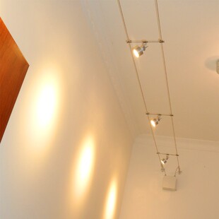 走线灯轨道led射灯聚光灯多头加长吊杆钢丝灯商业家用钢索灯简约