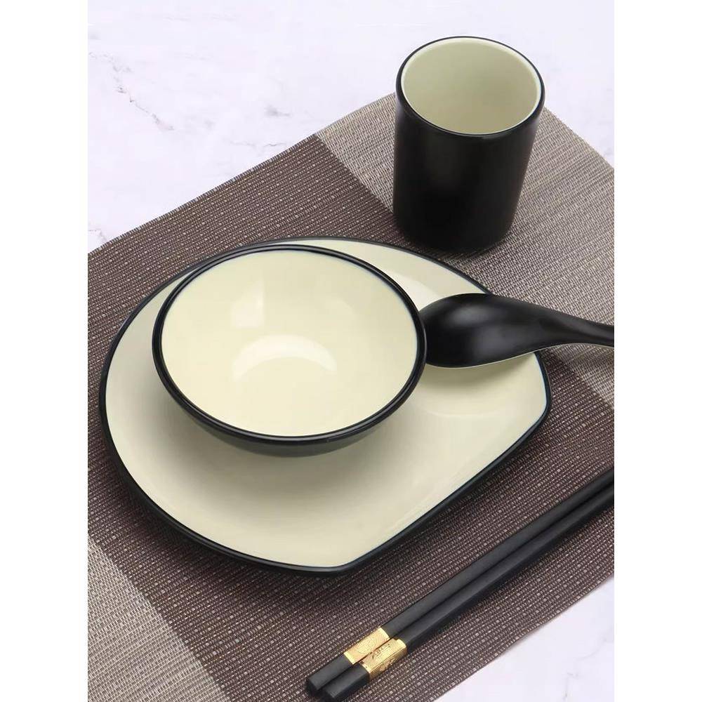 中国三聚氰胺餐具,碗,筷子和盘子套装创意火锅四件套烧烤酒店餐