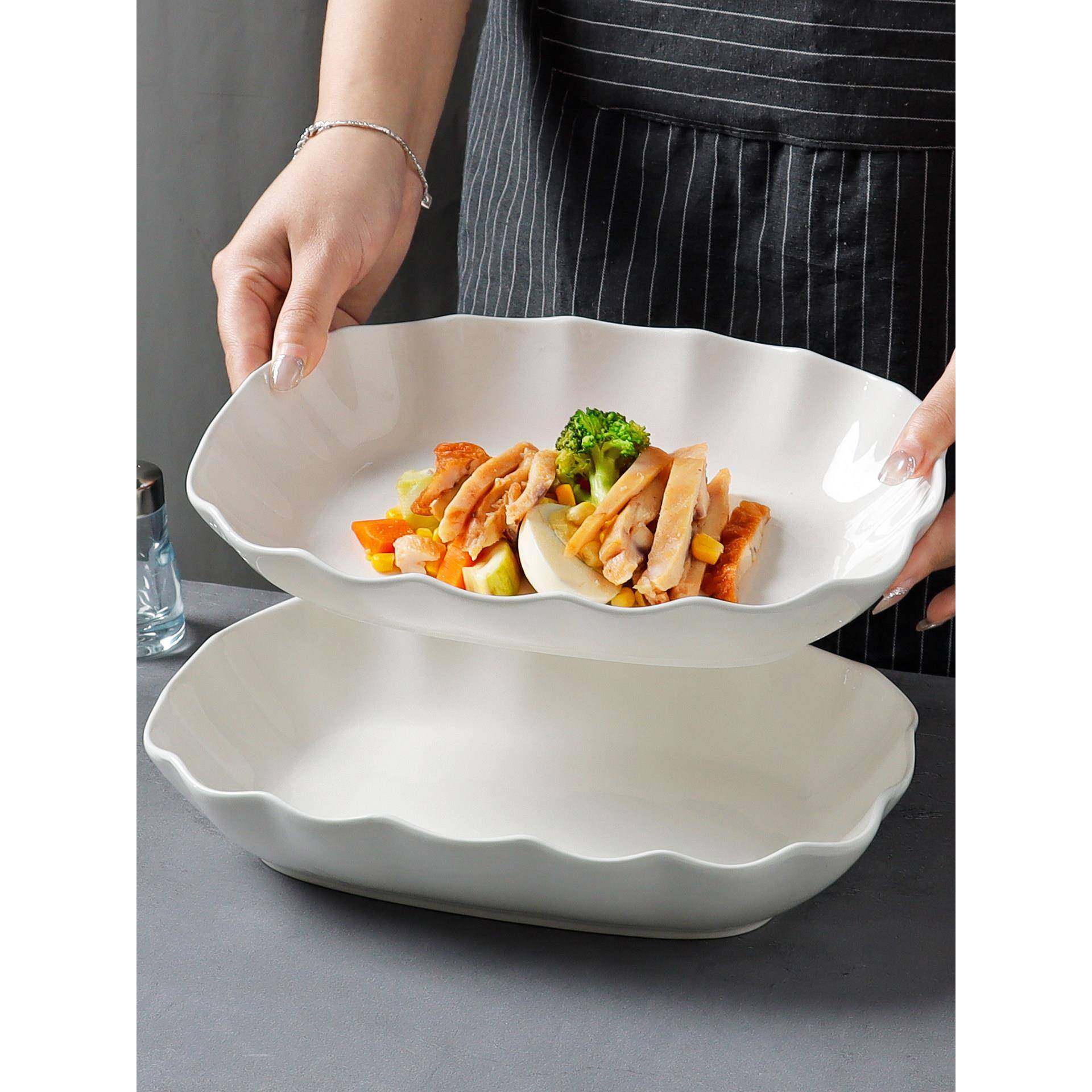 陶瓷鱼盘家用2025新款蒸鱼专用盘子高级感大号长方形纯白鱼碟,餐饮具,盘,淘宝优惠券,粉丝福利购,淘宝优惠卷