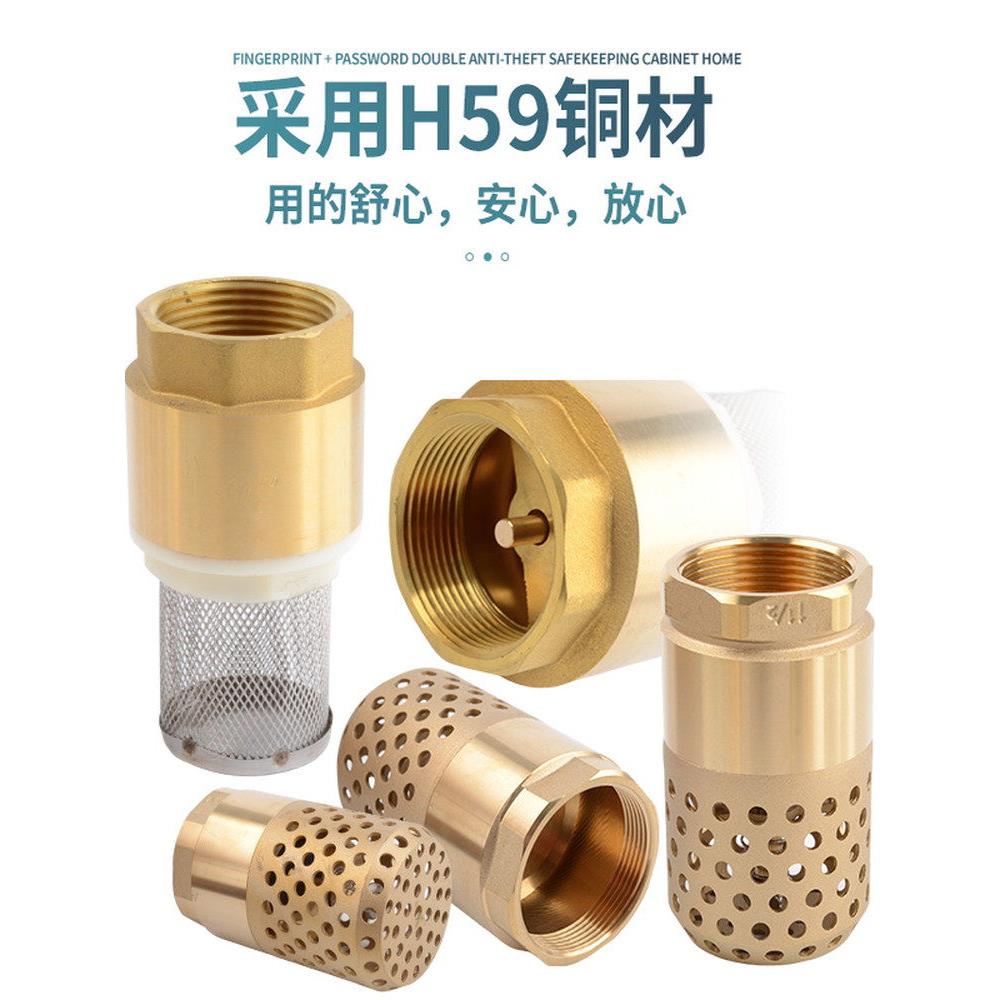 黄铜底阀4分钟6分钟1英寸1.2英寸2英寸2.5英寸3英寸水井过滤器防