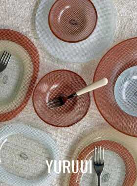 [YURUUI设计师]韩国EDING耐热玻璃秋冬新色餐盘意面盘酸奶碗