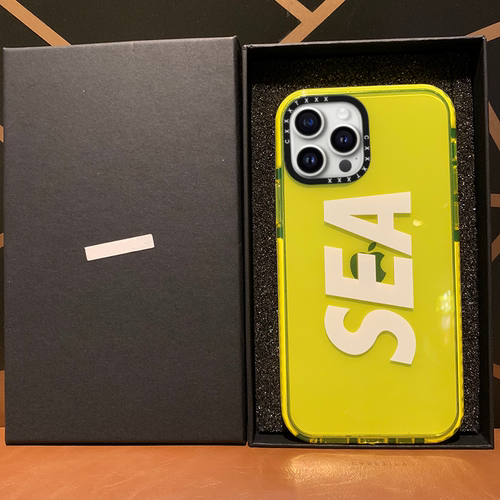 联名潮牌字母SEA荧光黄绿适用iPhone17promax苹果12手机壳15软14抗震13保护壳磁吸防摔款16