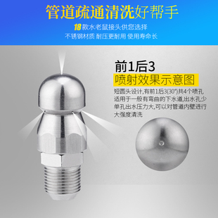 水老鼠头高压疏通旋转喷嘴渠道喷头管道清洗下水道市政洗车机专用