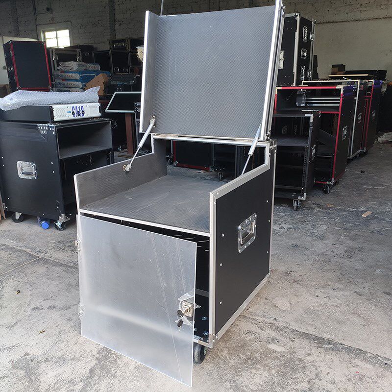 12U16U专业功放机柜点歌机液压开上盖航空箱8U移动机箱10U