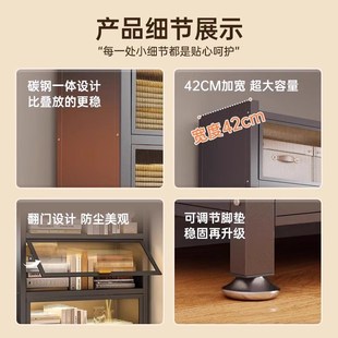 厨房多功能置物架多层防尘收纳柜家用调料品架子微波炉橱柜储物柜