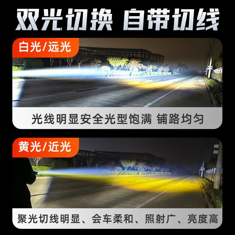 led汽车大灯外置激光炮透镜远光雾灯改装越野货车中网射灯远光