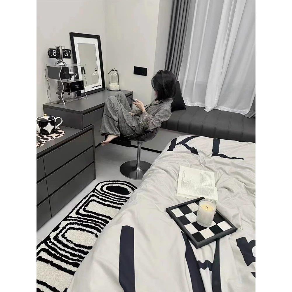 意式极简化妆台斗柜一体卧室电视柜化妆桌组合床尾收纳储物化妆台