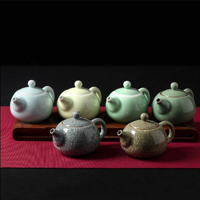 青瓷茶壶哥窑冰裂釉单壶紫砂陶瓷功夫茶具茶壶过滤壶梅子青西施壶