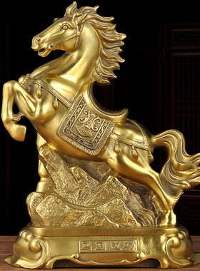 铜马摆件纯铜招财工艺品12生肖马到成功客厅办公室老板桌开业礼品