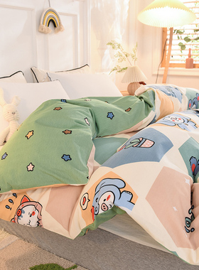 定做订制全棉加厚磨毛被套单件纯棉被罩儿童卡通150215cm定制