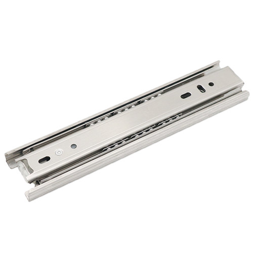 超短6寸8寸三节不锈钢阻尼导轨橱柜缓冲抽屉滑轨柜桶自吸轨道路轨