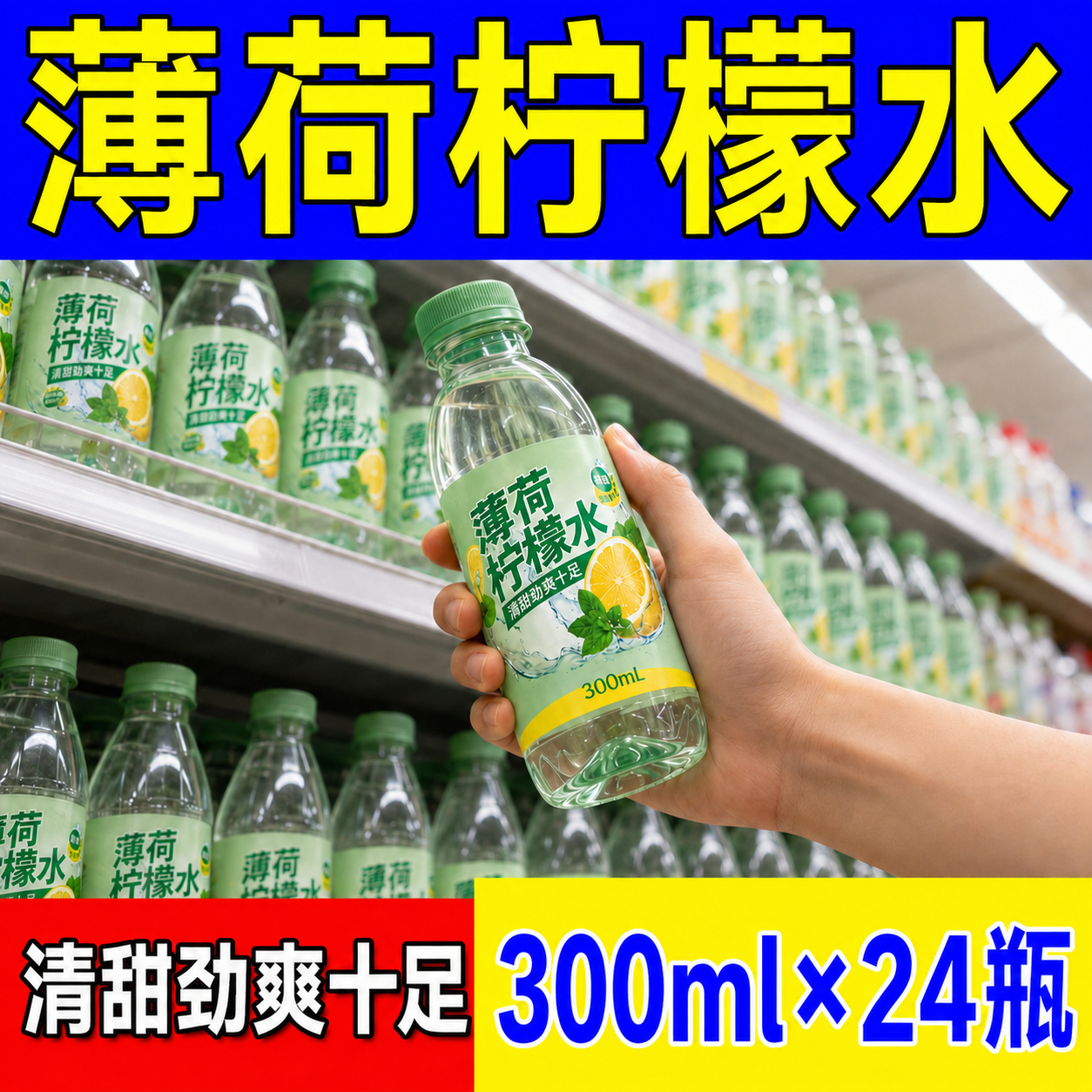 网红爆款薄荷柠檬水清爽果饮瓶装便携出游解渴开胃休闲饮品