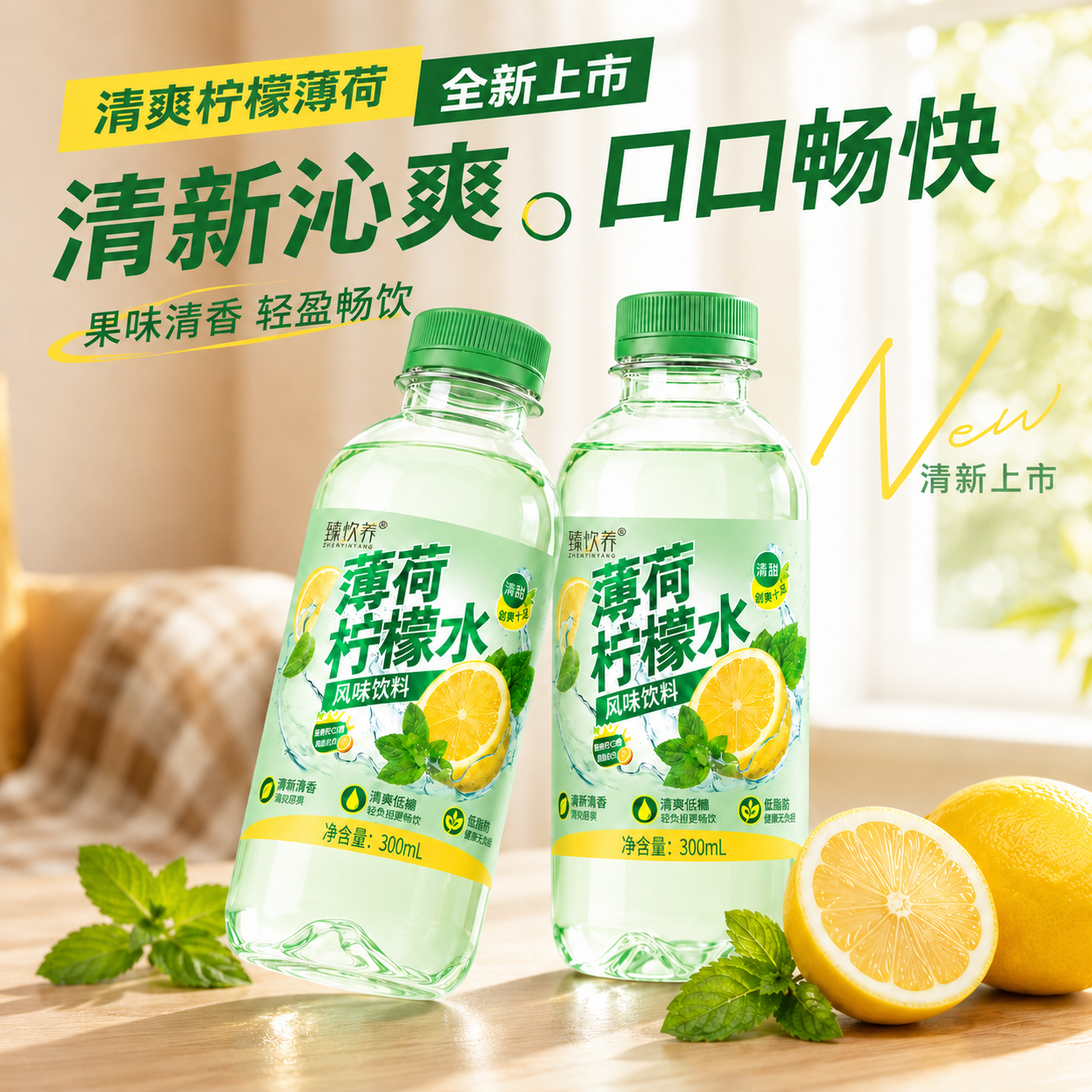 【特价】夏日冰镇柠檬薄荷水解渴一整箱春游户外正宗天然补水发