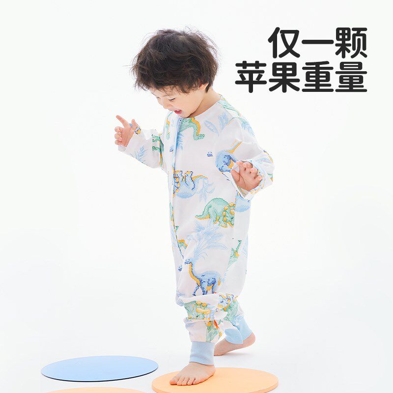 良良纱布分腿睡袋竹棉防踢被春夏薄款宝宝婴儿透气睡袋