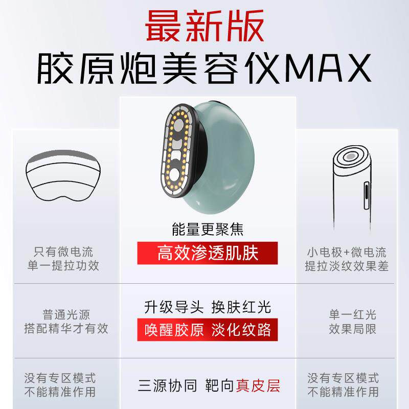 大能量胶原炮大熨斗MAX美容仪器家用脸部提拉紧致微电流美容仪