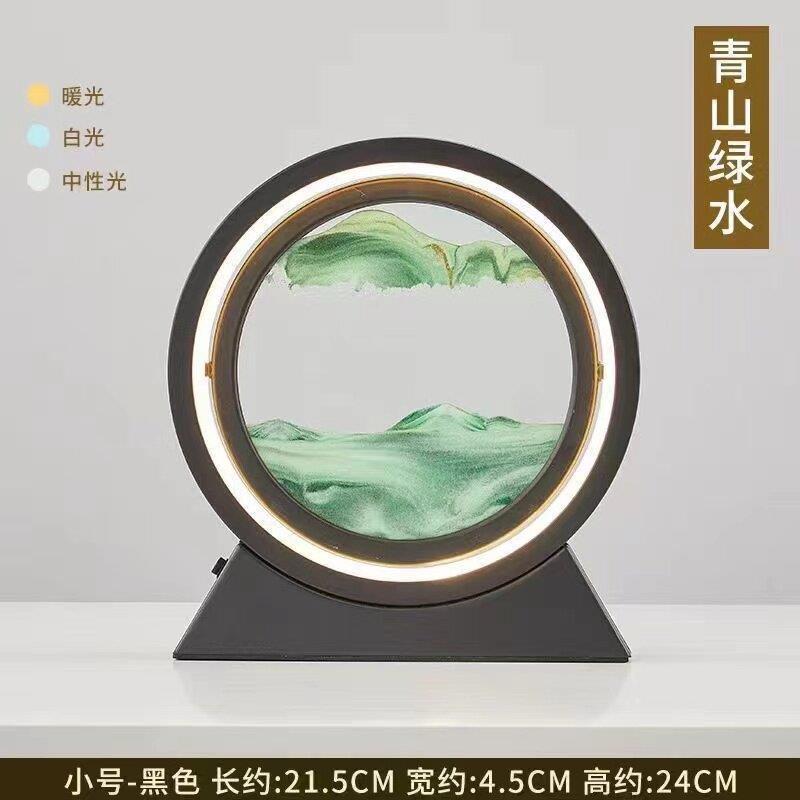 创意3D流沙画小夜灯高档摆件氛围灯生日礼物解压玻璃工艺品台灯图片