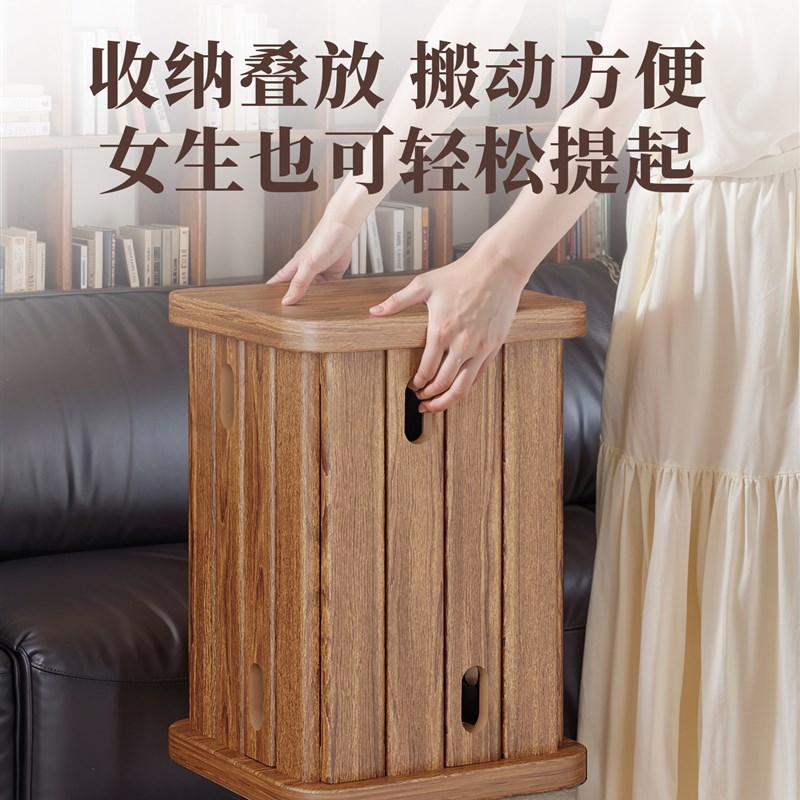 飞旺实木叠叠乐凳子家用可叠放组合凳可收纳折叠放板凳堆叠组合凳图片