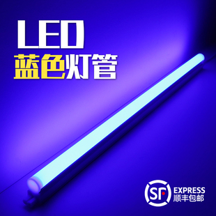蓝光led灯管t5光管氛围长条发光冰蓝彩色日光荧光led一体补光灯条