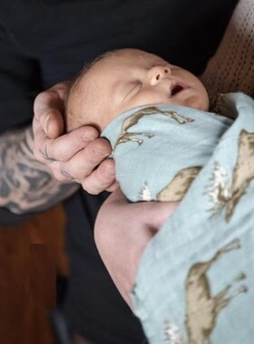 安晚 婴儿纱布包巾双层夏季超薄新生儿襁褓巾宝宝盖毯竹棉