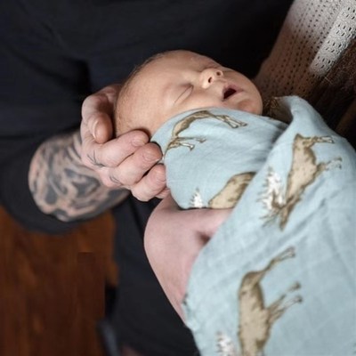 安晚 婴儿纱布包巾双层夏季超薄新生儿襁褓巾宝宝盖毯竹棉