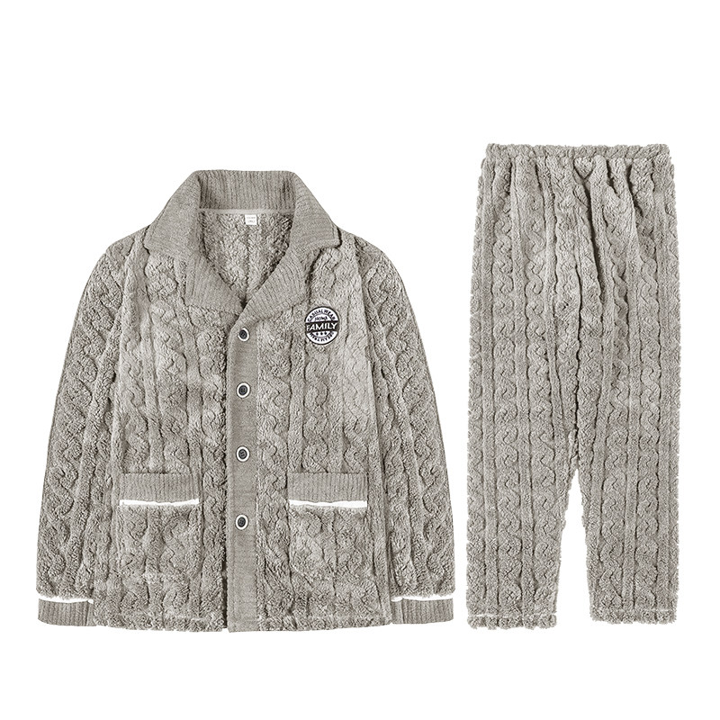 男士睡衣秋款2023男秋季冬季高级感珊瑚绒新款男款加绒加厚家居服