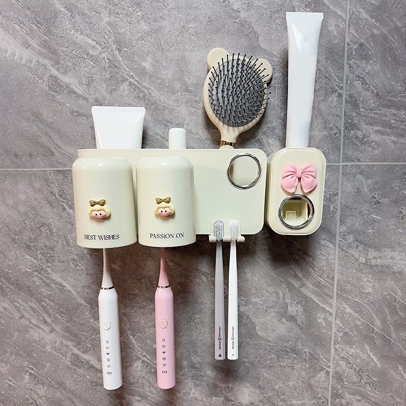 牙刷牙膏置物架高档刷牙杯家用免打孔壁挂式漱口杯子电动牙刷挂架,家庭/个人清洁工具,洗漱杯,淘宝优惠券,粉丝福利购,淘宝优惠卷