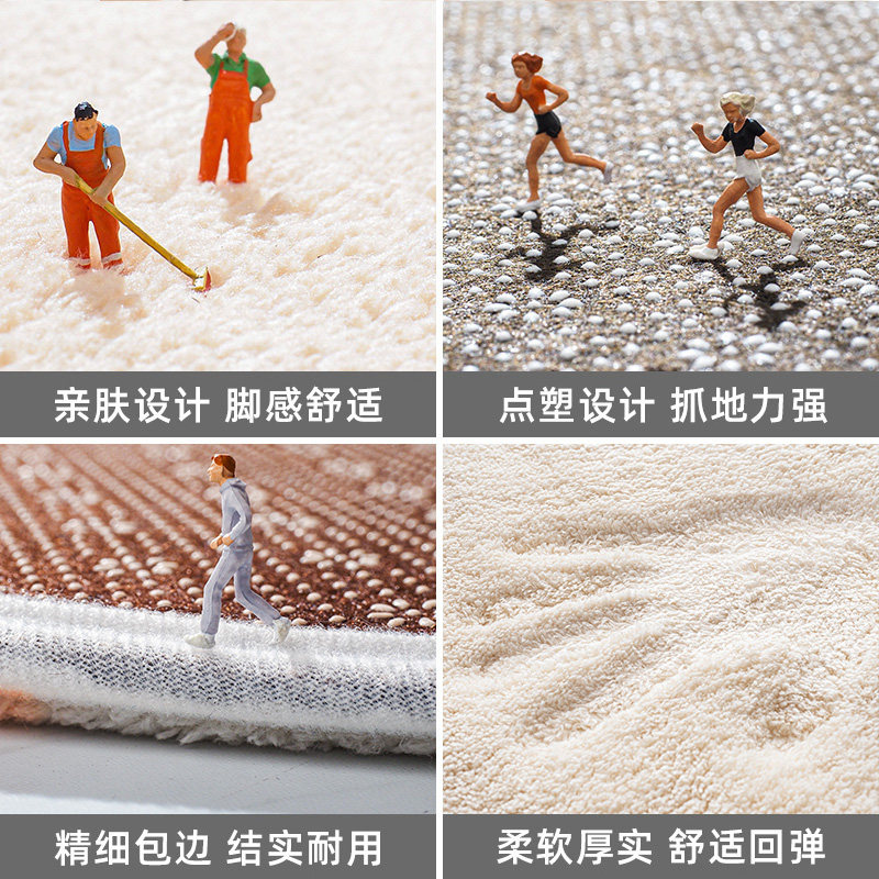 圆形浴室门口防滑垫卧室门垫脚垫家用进门地毯吸水垫子卫生间地垫