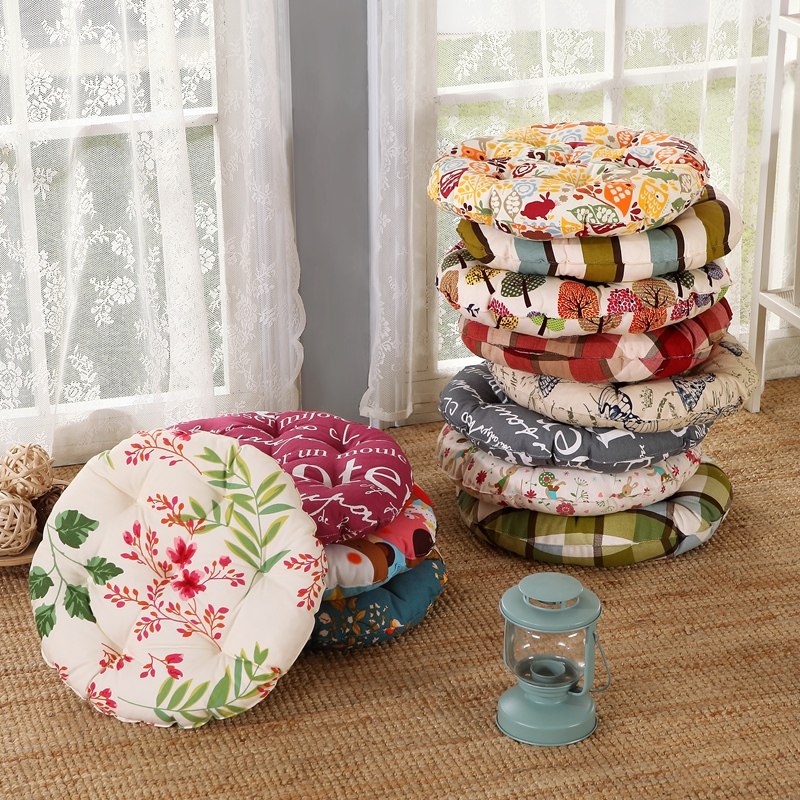 全棉帆布圆坐垫藤椅垫加厚座垫田园小清新珍珠棉圆形地板垫可机洗,居家布艺,椅垫,淘宝优惠券,粉丝福利购,淘宝优惠卷