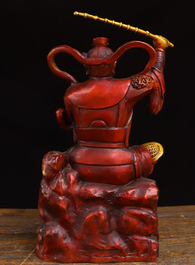 纯铜王灵官神像王天君三眼灵官护法火神铜像居家供奉客厅中式摆件