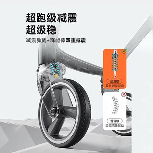 qborn鲲鹏婴儿推车避震可坐躺轻便折叠宝宝手推车高景观遛娃神器