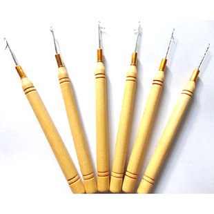 接发驳发专用木把钩针假发钩针脏辫羽毛接发木勾针工具