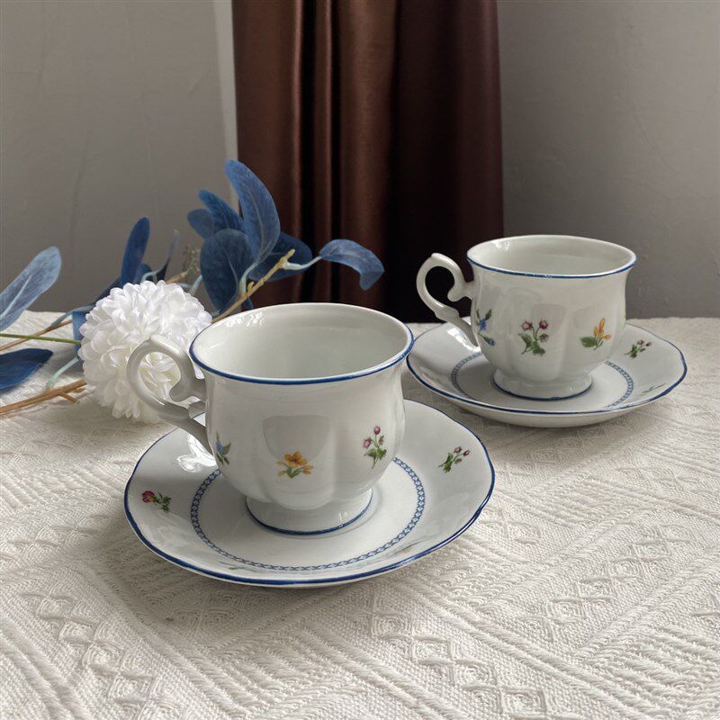 复古小资陶瓷咖啡杯碟小清新咖啡杯套装家用个性水杯牛奶杯手绘杯,餐饮具,咖啡杯,淘宝优惠券,粉丝福利购,淘宝优惠卷