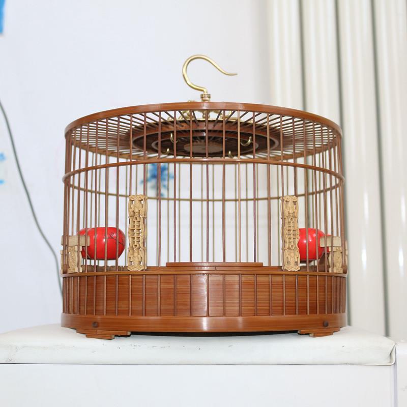 精品手工紫竹竹子绣眼玉鸟贝子靛颏小型竹制黄豆鸟笼全套配件