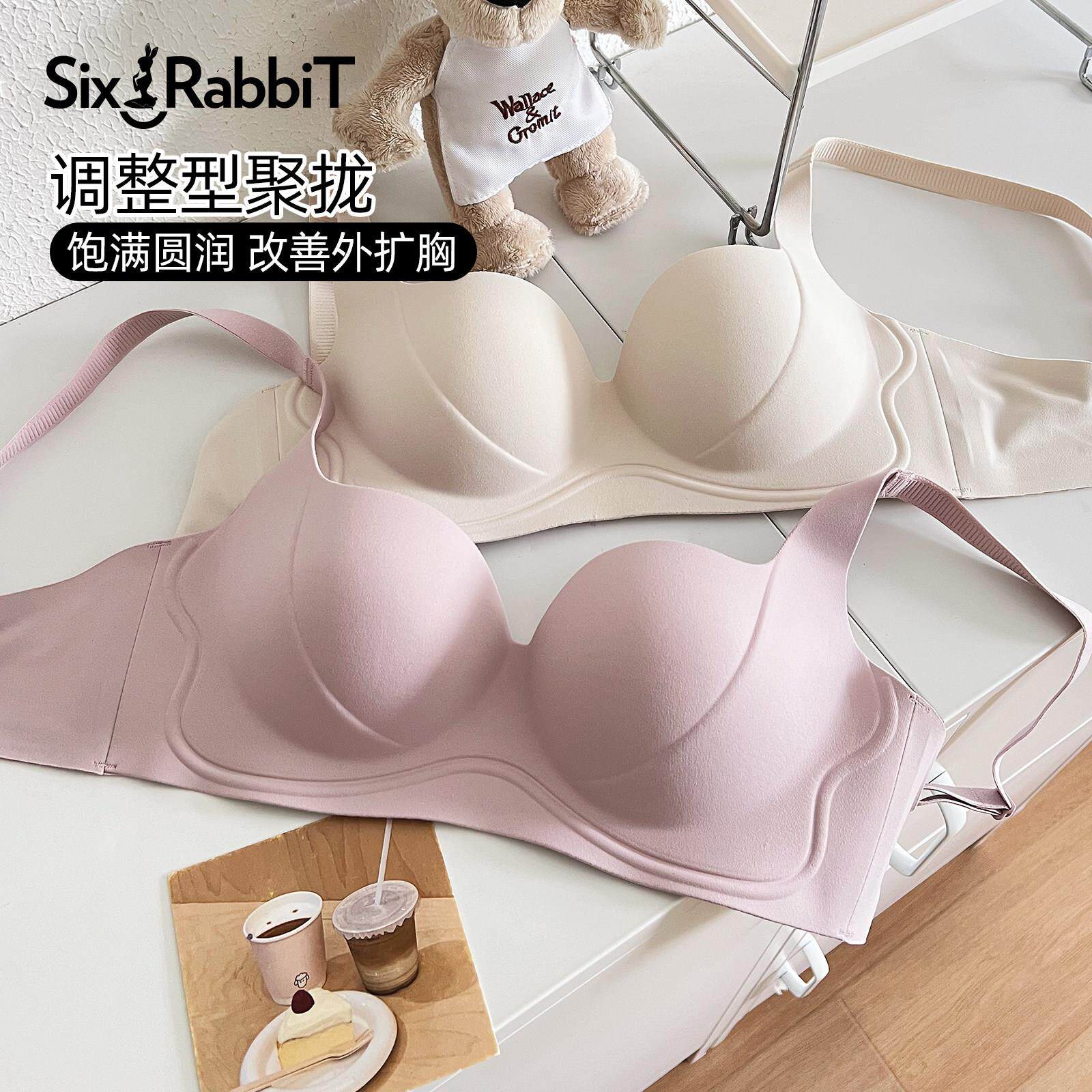 六只兔子小聚蛋内衣女小胸聚拢显大文胸收副乳防下垂无钢圈胸罩