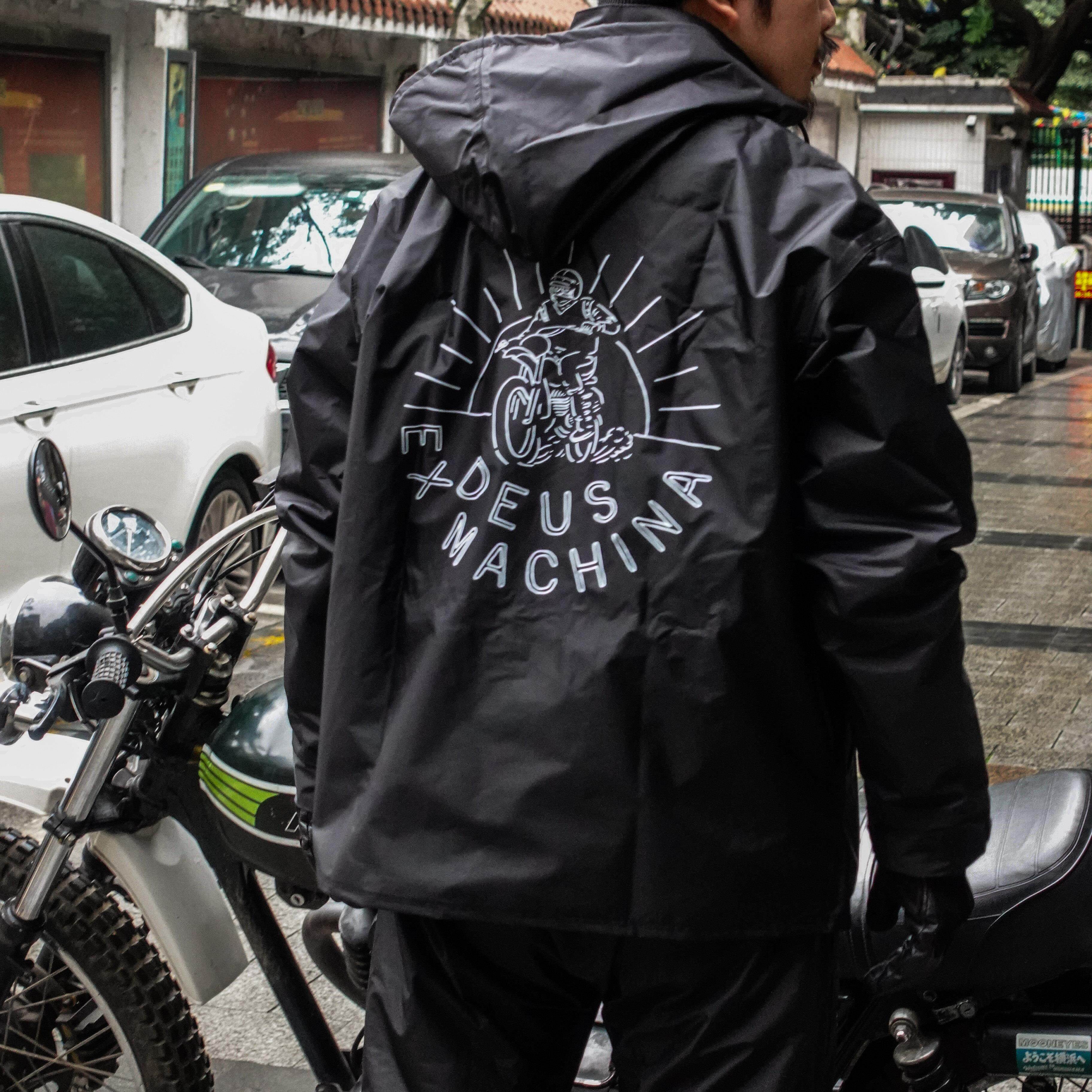 DEUS个性复古摩托车套装雨衣雨裤机车户外骑行男女摩旅雨衣