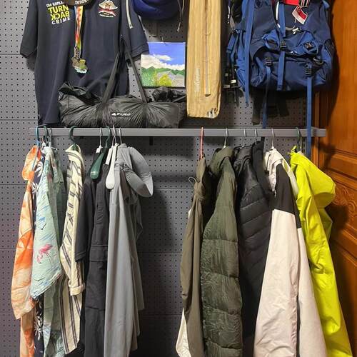 鼎晖货架挂衣杆置物架衣服收纳层架