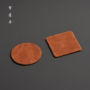 加厚手工柿染复古棉麻布杯垫 隔热布垫布艺茶垫壶垫 杯托茶托茶席