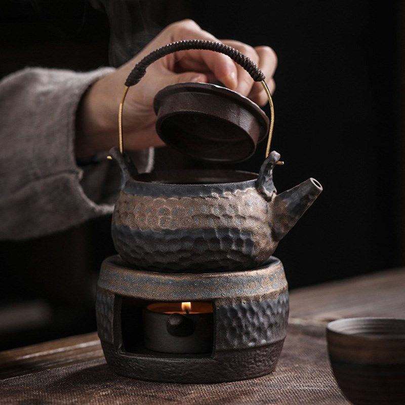 酒精炉蜡烛温茶壶煮茶器套装明火烤橘子围炉暖茶炒茶加热配件底座