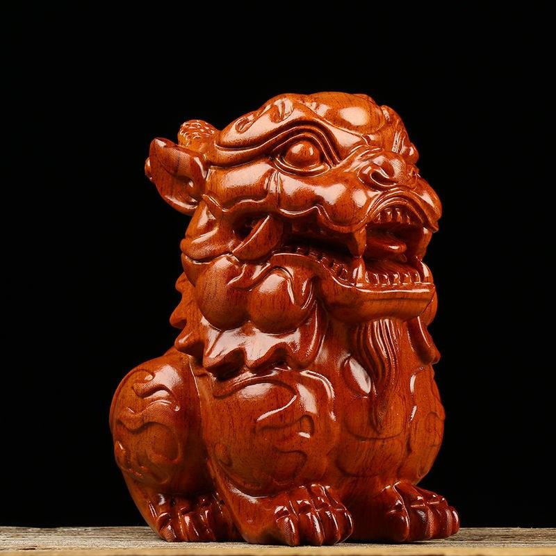 麒麟木雕摆件镇宅招财送子昭贵家居摆设红木工艺礼品